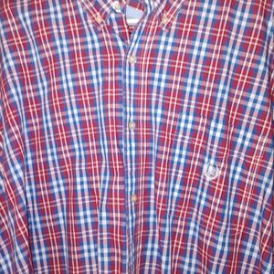 Chaps Red and Blue Checkered Casual Shirt 3X PTP 27"